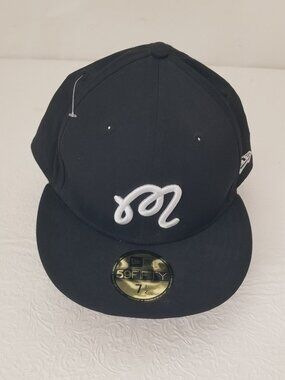 Malbon X Golf New Era 59Fifty Black Nylon M Script Fitted 7-1/2 Baseball Cap Hat